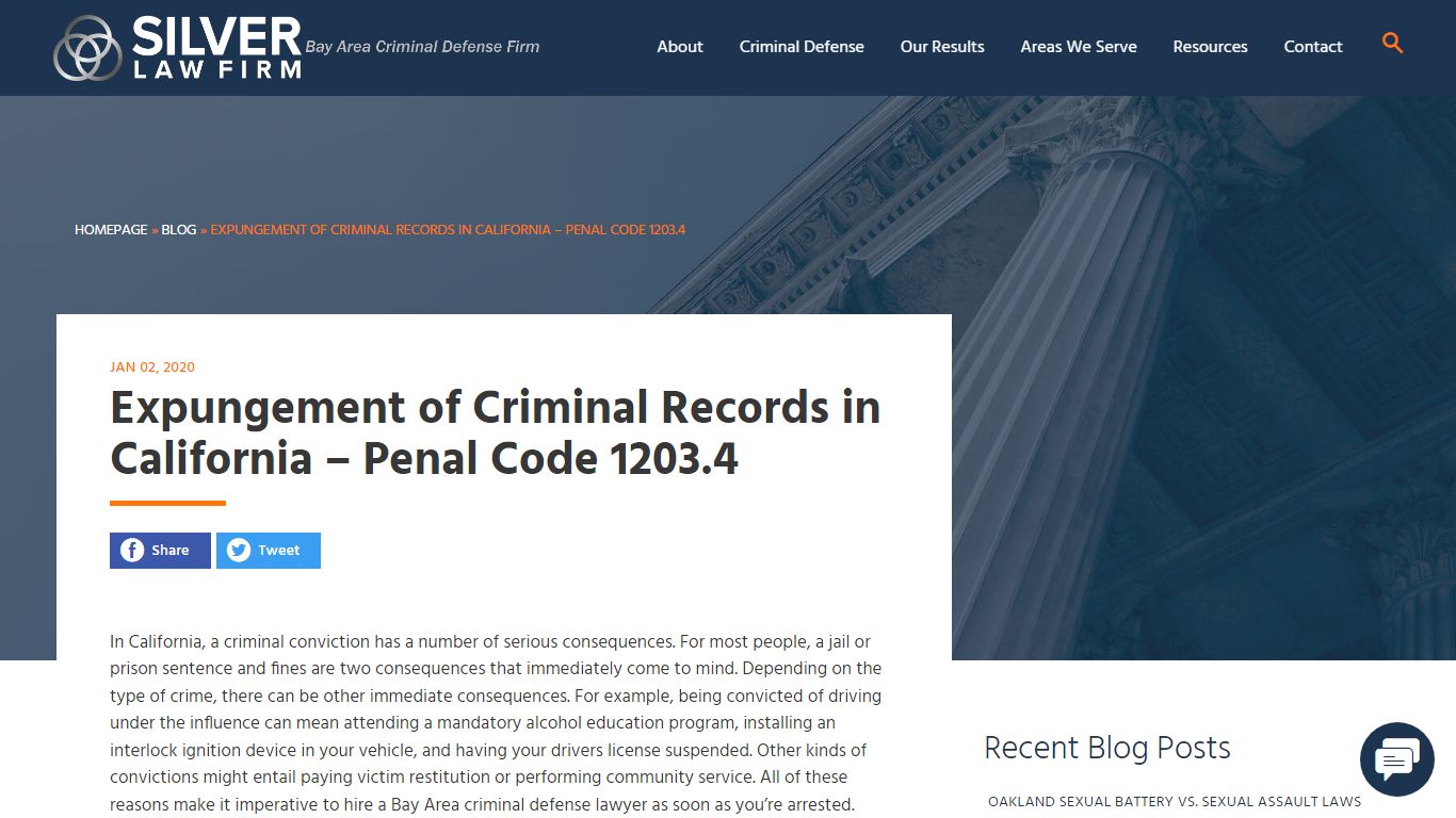 Expungement of Criminal Records in California – Penal Code ...